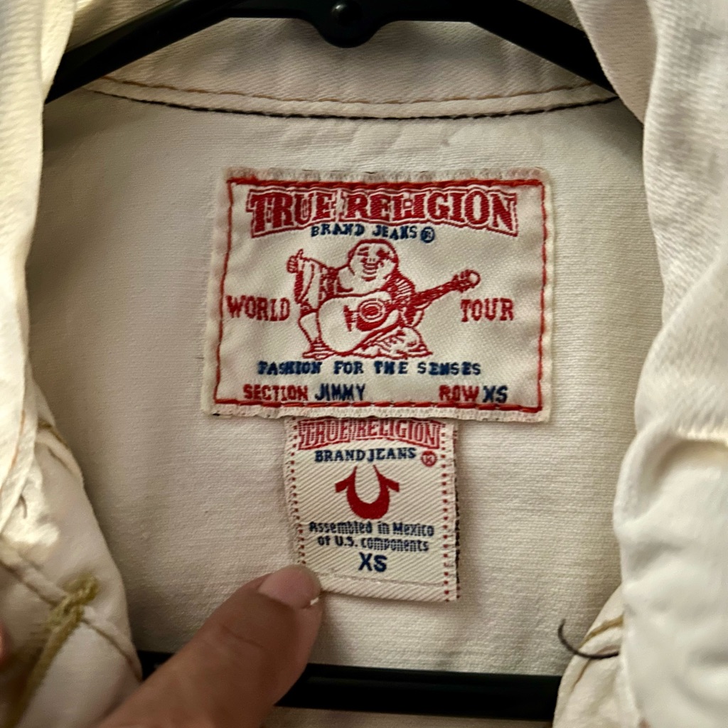 True Religion Off-White Jacket With Red Details